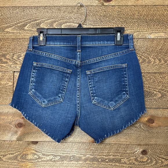 L'AGENCE The Zoe Perfect Fit Denim Shorts Raw Hem Size 25 NWT - Picture 3 of 9